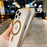 Ultra Thin Frameless Matte Magnetic Wireless Charge Translucent Case For iPhone