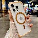 Ultra Thin Frameless Matte Magnetic Wireless Charge Translucent Case For iPhone