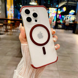 Ultra Thin Frameless Matte Magnetic Wireless Charge Translucent Case For iPhone