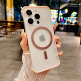 Ultra Thin Frameless Matte Magnetic Wireless Charge Translucent Case For iPhone