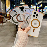 Ultra Thin Frameless Matte Magnetic Wireless Charge Translucent Case For iPhone