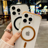 Ultra Thin Frameless Matte Magnetic Wireless Charge Translucent Case For iPhone