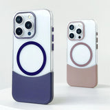 Ultra thin Crystal Hit Color 2 in 1 Wireless Charging Clear Hard PC Case for iPhone