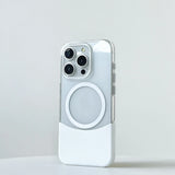 Ultra thin Crystal Hit Color 2 in 1 Wireless Charging Clear Hard PC Case for iPhone