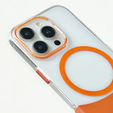 Ultra thin Crystal Hit Color 2 in 1 Wireless Charging Clear Hard PC Case for iPhone