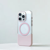 Ultra thin Crystal Hit Color 2 in 1 Wireless Charging Clear Hard PC Case for iPhone