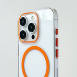 Ultra thin Crystal Hit Color 2 in 1 Wireless Charging Clear Hard PC Case for iPhone