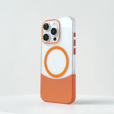 Ultra thin Crystal Hit Color 2 in 1 Wireless Charging Clear Hard PC Case for iPhone