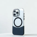 Ultra thin Crystal Hit Color 2 in 1 Wireless Charging Clear Hard PC Case for iPhone