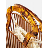 Bamboo Bag with Acrylic Handle Bucket Bag