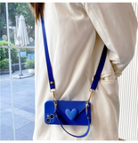 Sweet 3D Heart Crossbody Wallet Phone Case For iPhone