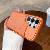Luxury color-blocked frosted magnetic phone case For Samsung