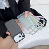 Shockproof Matte Transparent Solid Color TPU Case For iPhone
