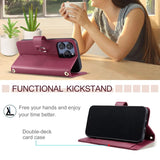 Luxury Leather Flip Wallet Bracket Protect  Case For iPhone
