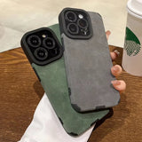 Fashion Matte Leather Silicone Case For iPhone