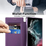 Magnetic Leather Card Clear Book Case For Samsung