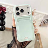 Skin-feel, drop-resistant protective case with card holder For iPhone