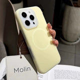 Solid Color Jelly Magnetic Liquid Silicone Phone Case For iPhone