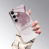 Elegant Abalone Leaf Pattern Glass Protective Cover For Samsung