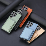 Carbon Fiber Style PU Leather Magnetic Case for Samsung Galaxy