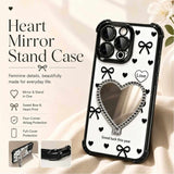 Heart Mirror Stand Case for iPhone– Feminine Style & Full Protection