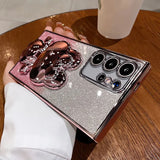 Glitter Mirror Rabbit Stand Case For Samsung