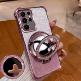 Luxury Glitter Makeup Mirror Kickstand Case For Samsung