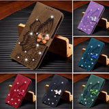 Glitter Leather Flip Wallet Butterfly Bling Book Card Case For iPhone