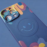 Silicone Graffiti Smile Magnetic Case for iPhone