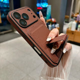 Luxury Card Holder with Stand and Shockproof Phone Case For iPhone