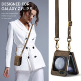 Flip Wallet Card Holder Cover With Lanyard For Samsung Z Flip