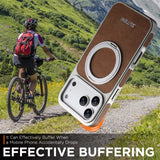 Rotating magnet ring folding stand leather magnetic phone case suitable For iPhone