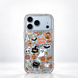 Halloween Ghost Pumpkin Floral Clear Case For iPhone