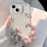 Pink Rose Floral Soft Case For iPhone