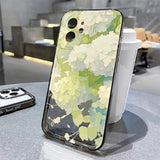Floral-patterned transparent and soft silicone protective case For iPhone