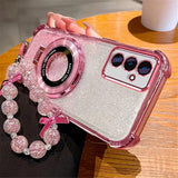 Luxury Glitter Lanyard Ring Stand Phone Case For Samsung