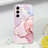 Gold marble-pattern hard case for Samsung