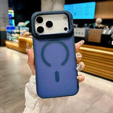 New Metal Bracket Frosted Matte Translucent  Magnetic Case For iPhone