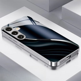 Modern blue streamlined-pattern protective case For Samsung