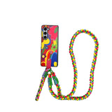Crossbody Lanyard Portable Rope Colorful Flower Case for Samsung Galaxy Z Fold