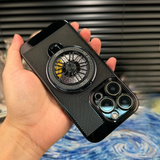 Electroplated Cooling Case With Rotating Gyro Magnetic Stand For iPhone