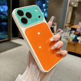 Stylish color-blocked protective case for iPhone