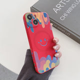Silicone Graffiti Smile Magnetic Case for iPhone
