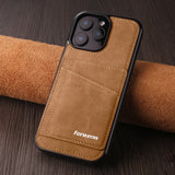 Wallet-style genuine leather phone case For iPhone