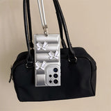 Cute Bowknot Down Jacket Wrist Strap Lanyard Case for Samsung Galaxy