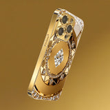 Golden Diamond Plate Pattern Gold Metallic Paint Glass Case For iPhone