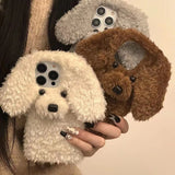 3D Teddy Dog Fluffy Phone Soft Case for IPhone