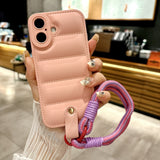 Simple Down Jacket with Lanyard Case for iPhone