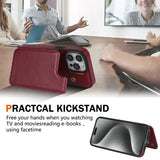 Wallet RFID Blocking Layer Protect Magnetic Flip Leather Case For iPhone
