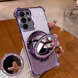Luxury Glitter Makeup Mirror Kickstand Case For Samsung